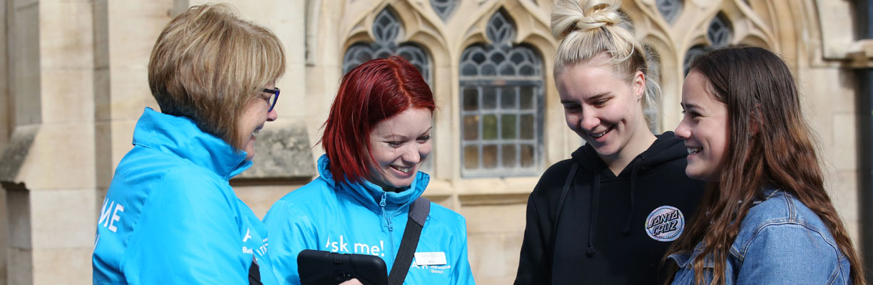 Visitors exploring Bath