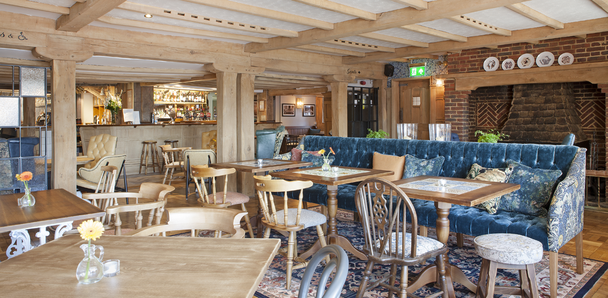 The interior of the Bird in Hand pub