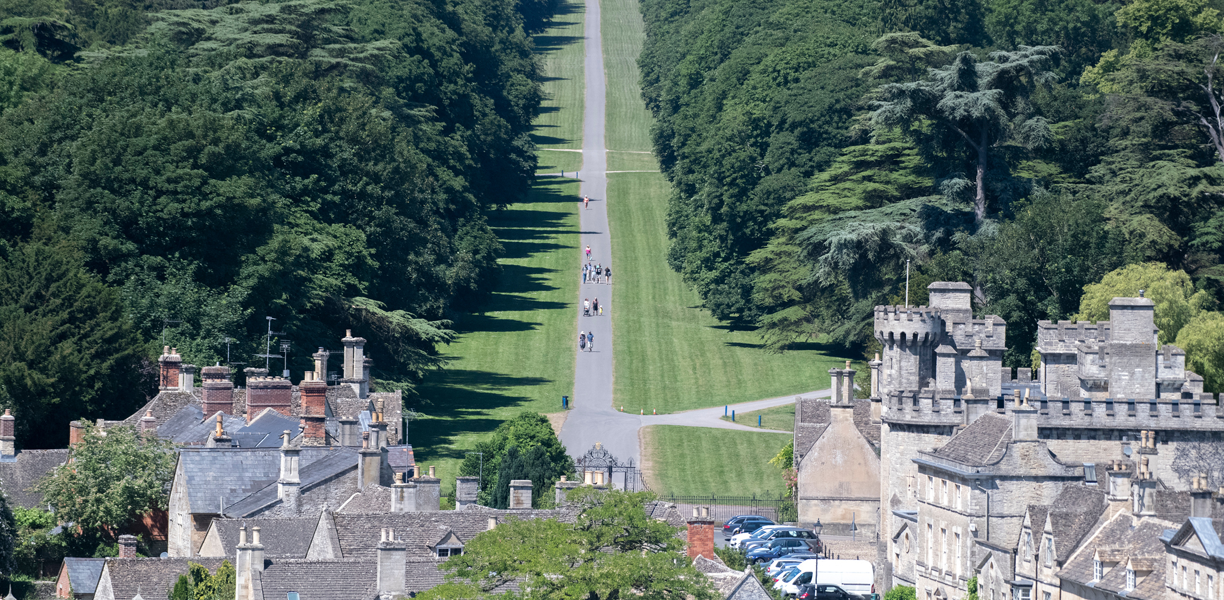 A long pathway in the Cotswolds town of Cirencester