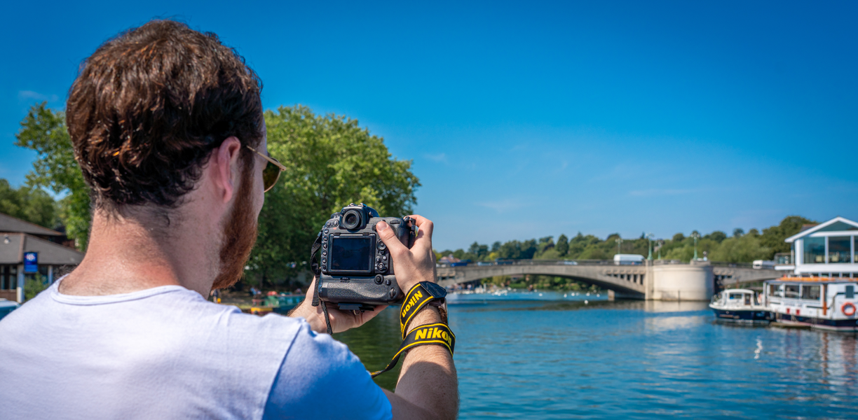 man taking photos in reading