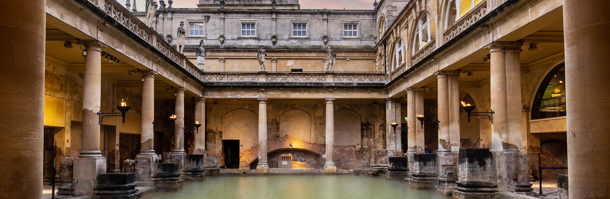 The Roman Baths in the evening
