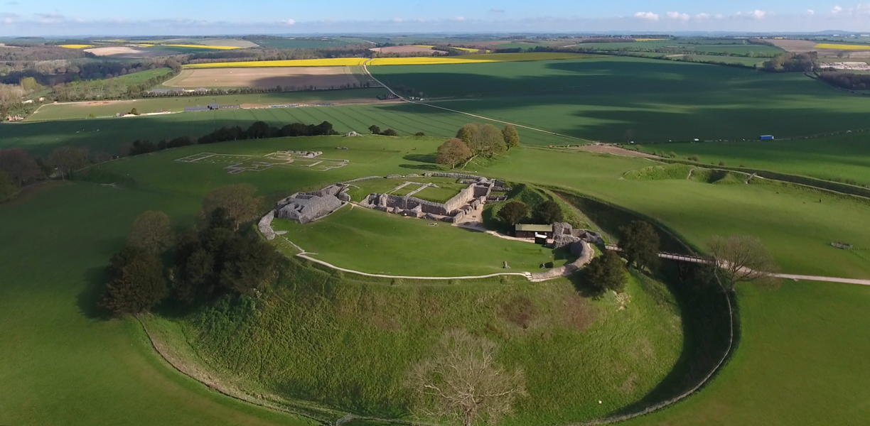 A view of Old Sarum hillfort from above